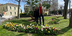 Murgia e Pieri tra i tulipani