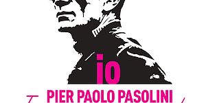 Locandina iniziativa con disegno di Pasolini