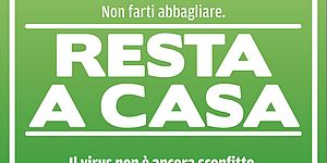 locandina progetto, per invitare le persone a stare a casa