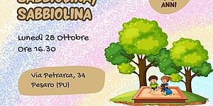 disegno di bambini che giocano in un recinto di sabbia