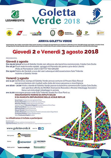 Goletta Verde 2018 tappa di Pesaro