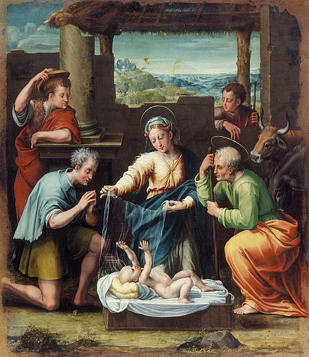 Raffaellino del Colle, adorazione dei pastori, 1528 ca. Pesaro, Palazzo Mosca - Musei Civici
