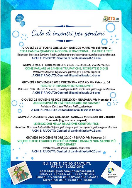 Locandina incontri con i genitori