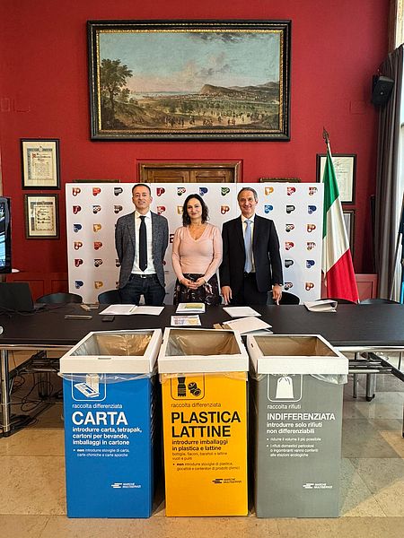 Pierotti, Conti, Macor alla presentazione della campagna