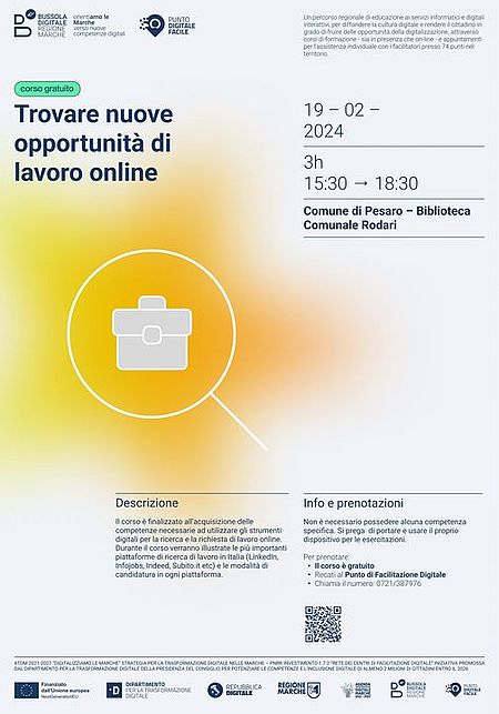 locandina Trovare nuove opportunità di lavoro online