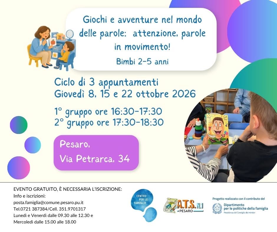 locandina Giochi e avventure nel mondo delle parole: attenzione parole in movimento