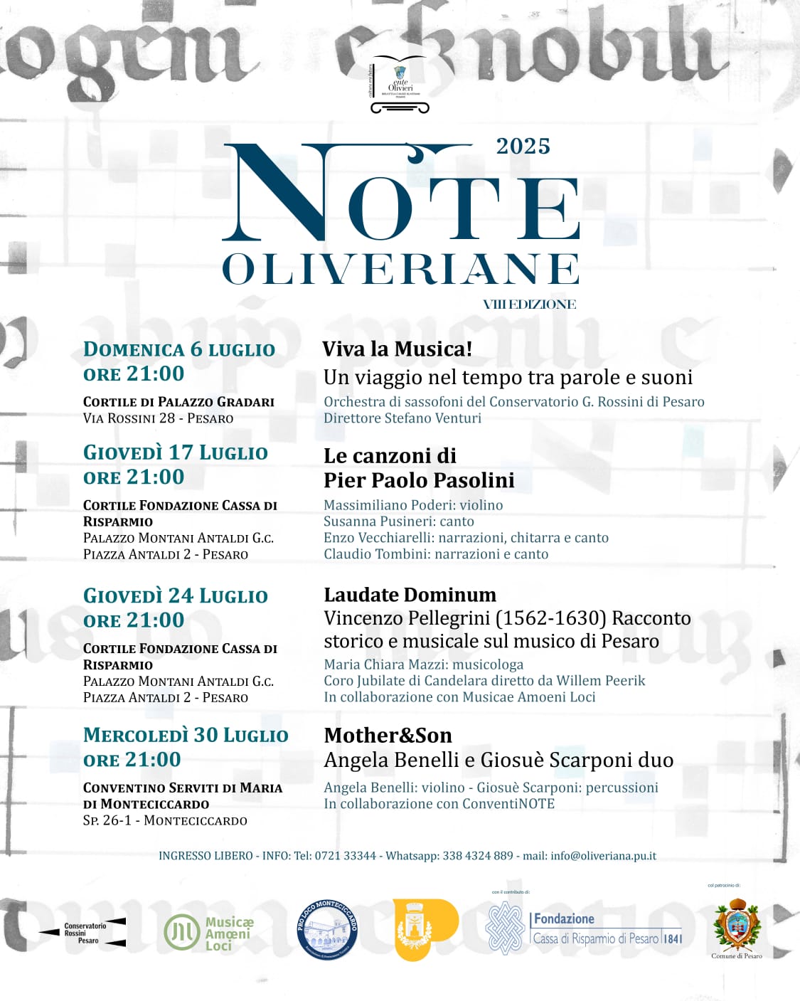 Note Oliveriane 2025