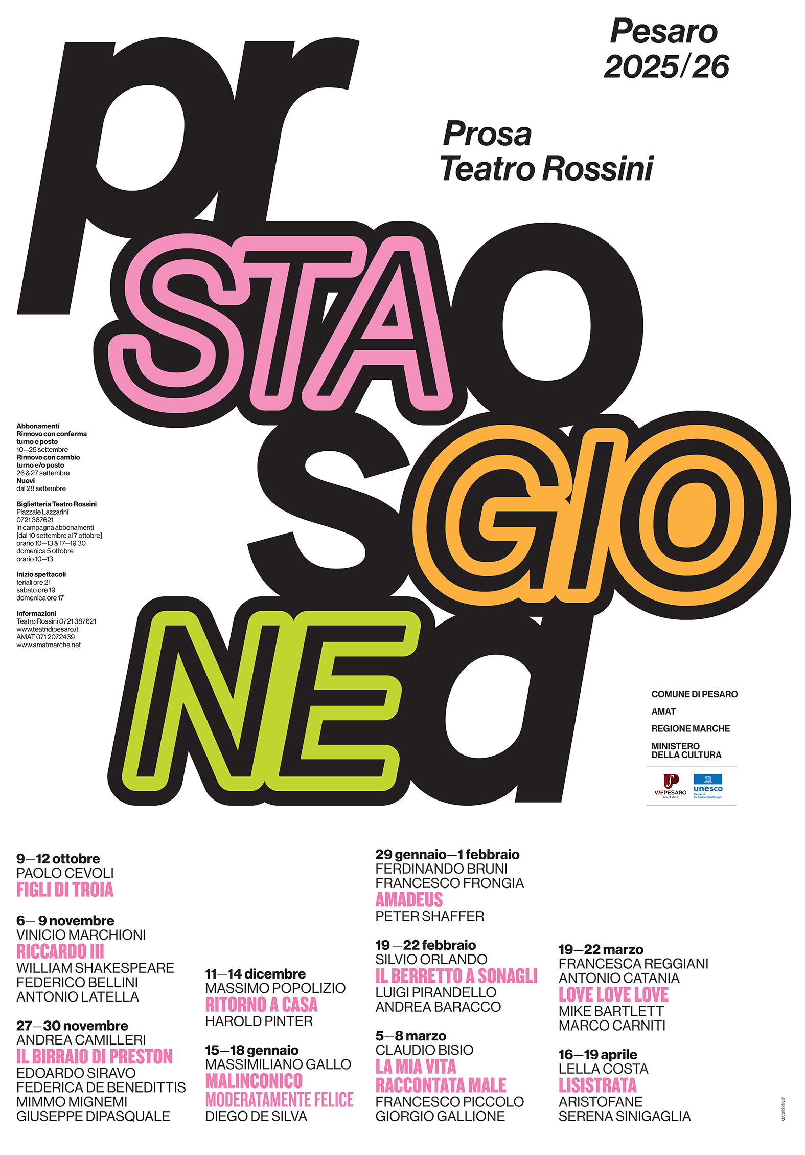 Stagione Prosa 2025-2026 locandina