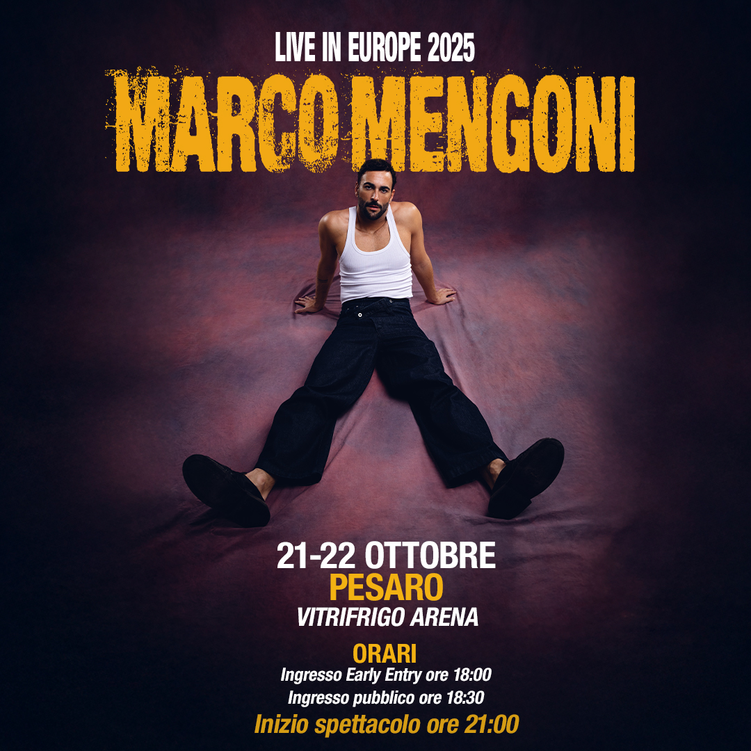 Locandina concerto Mengoni 2025