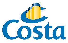 logo Costa Crociere con scritta Costa in blu e nave stilizzata