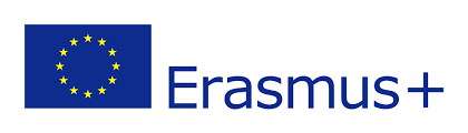 Bandiera europea con scritta Erasmus plus