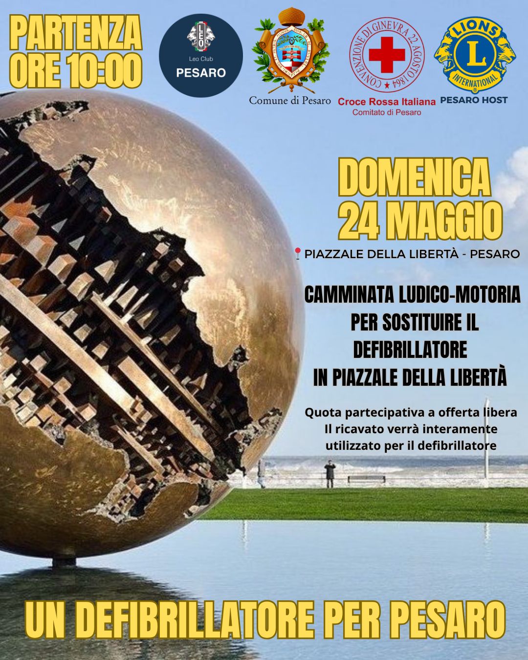 Locandina iniziativa defibrillatore 24 maggio