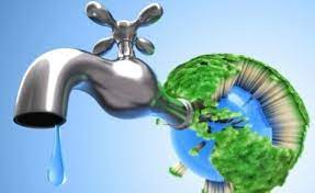 Rubinetto con mondo verde