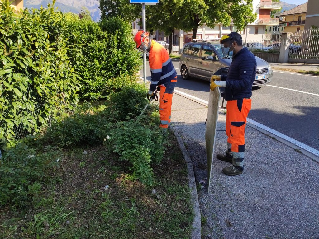 Operai alla manutenzione del verde