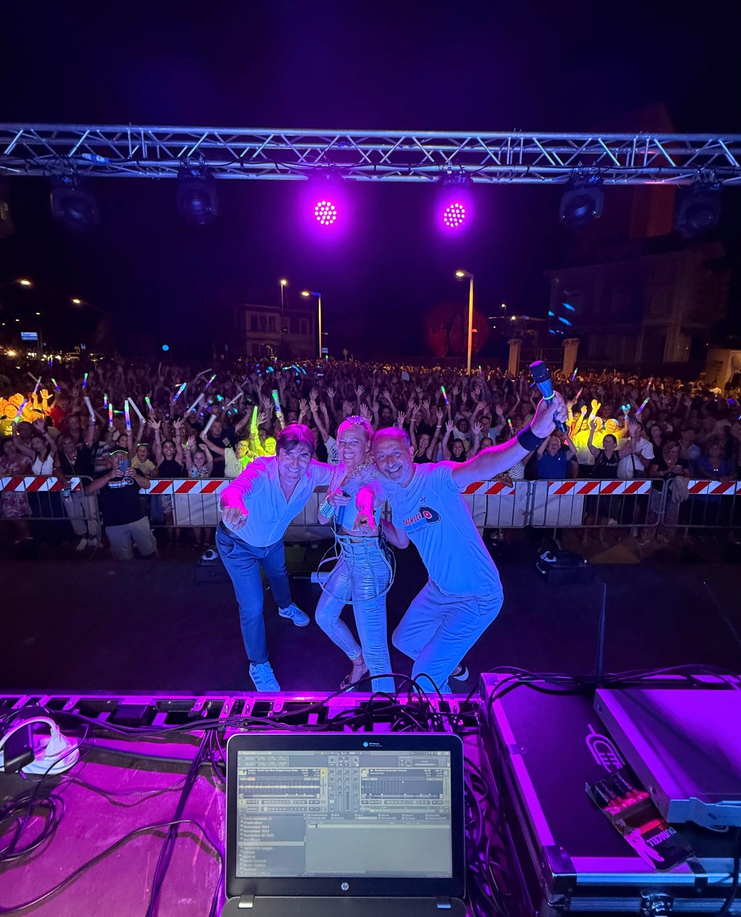 Monika Kiss e il dj Andrea Falcetelli alla Palla