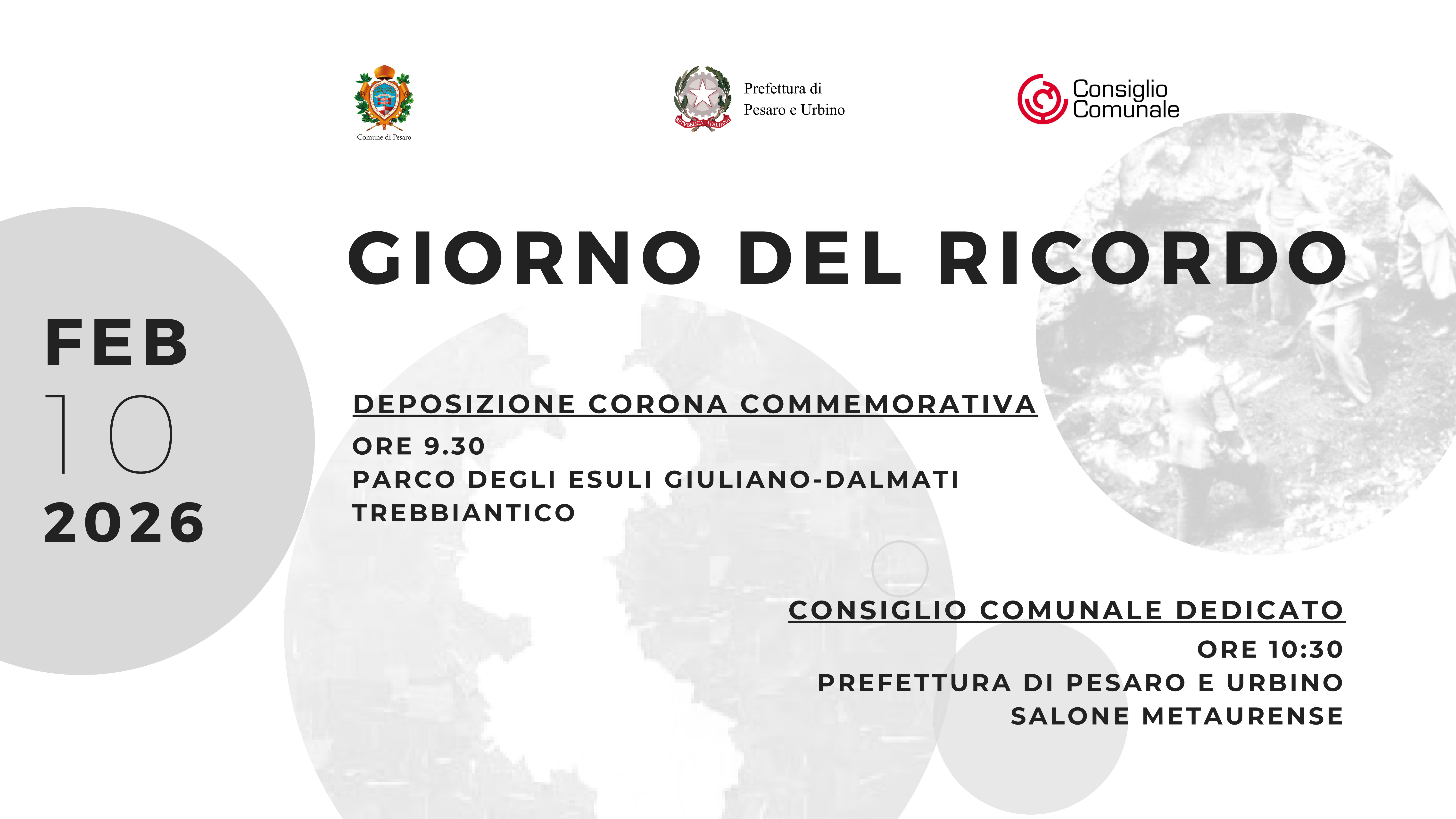 Giorno del Ricordo programma